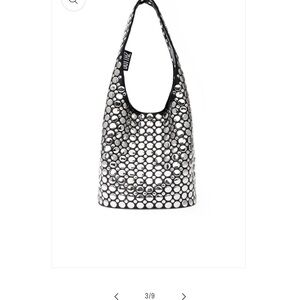 DOTTZH  Black and Silver Hobo Bag with Woven Pattern Brand New with Box.